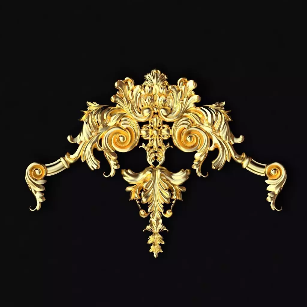 dekor gold ornate design 3D model_0