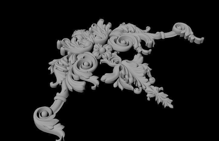 dekor gold ornate design 3D model_1