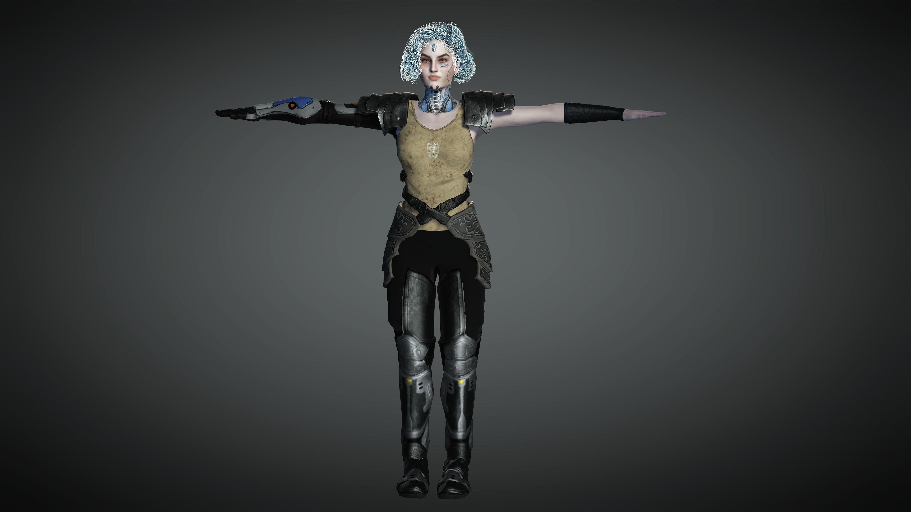 AAA Sci-Fi Female Character 01 Low-poly 3D model_23