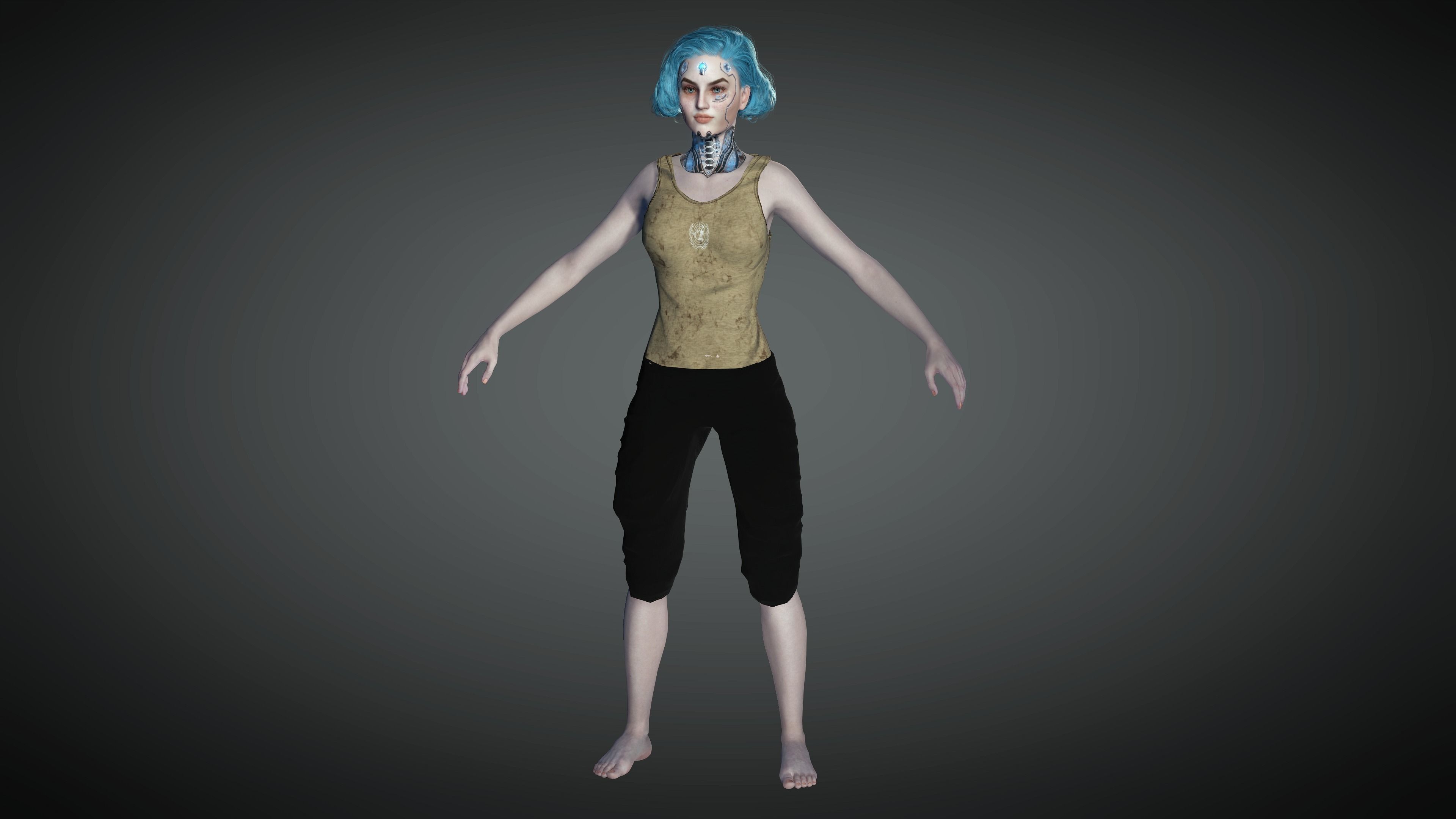 AAA Sci-Fi Female Character 01 Low-poly 3D model_8