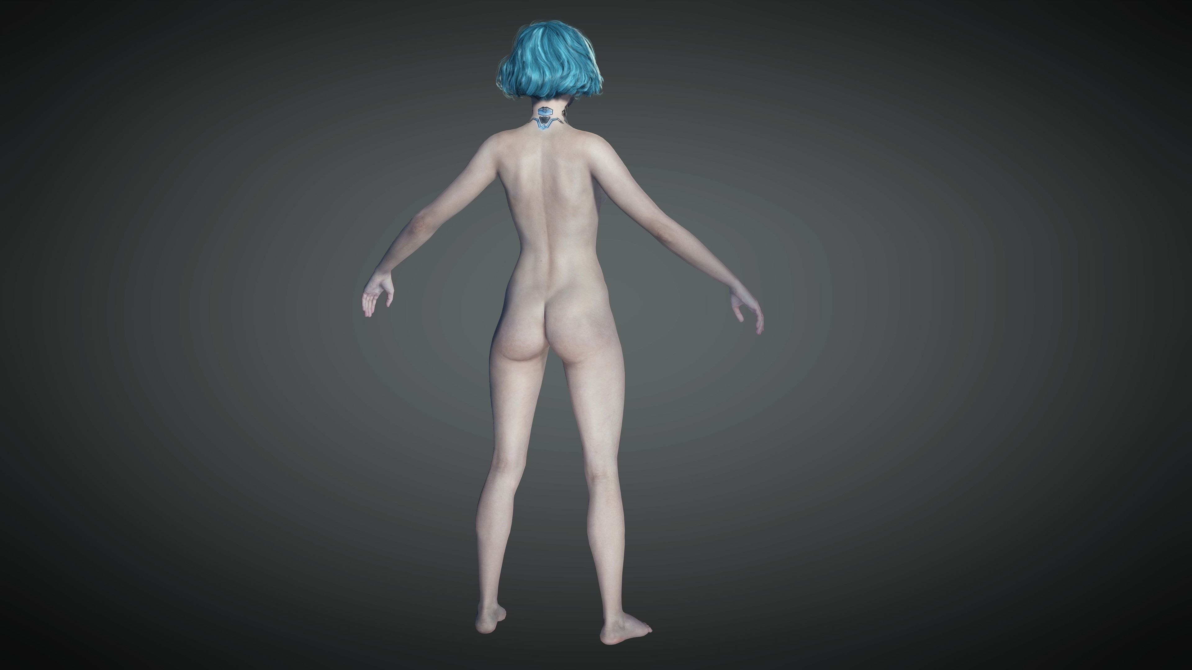 AAA Sci-Fi Female Character 01 Low-poly 3D model_12
