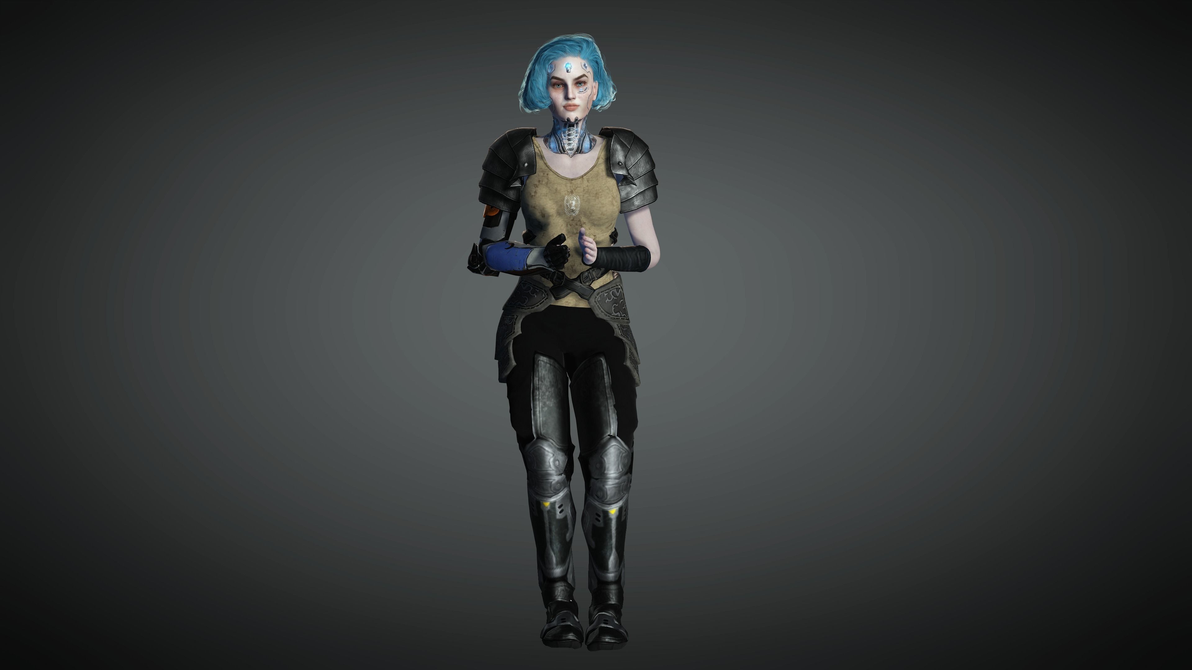 AAA Sci-Fi Female Character 01 Low-poly 3D model_15