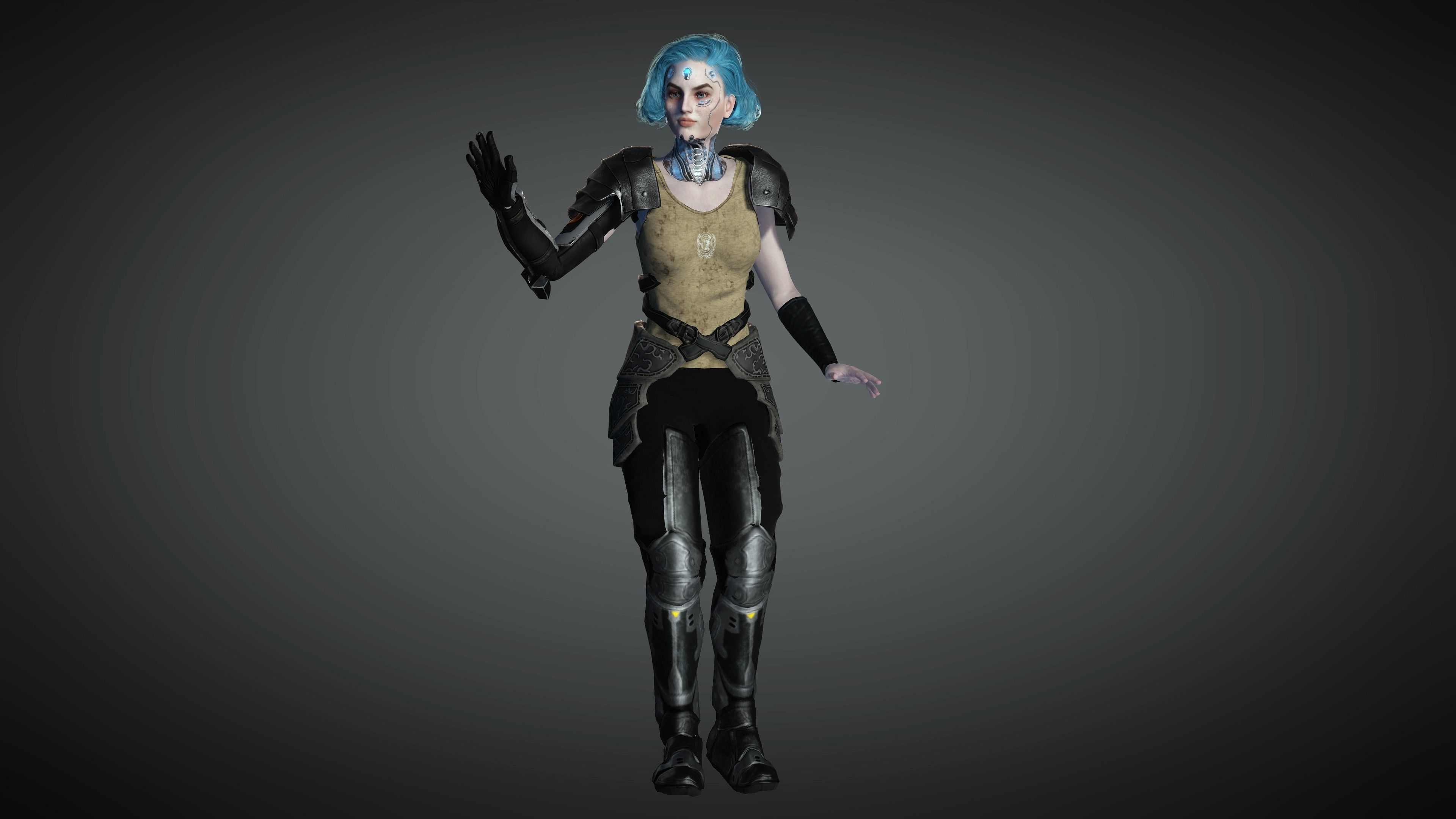 AAA Sci-Fi Female Character 01 Low-poly 3D model_14