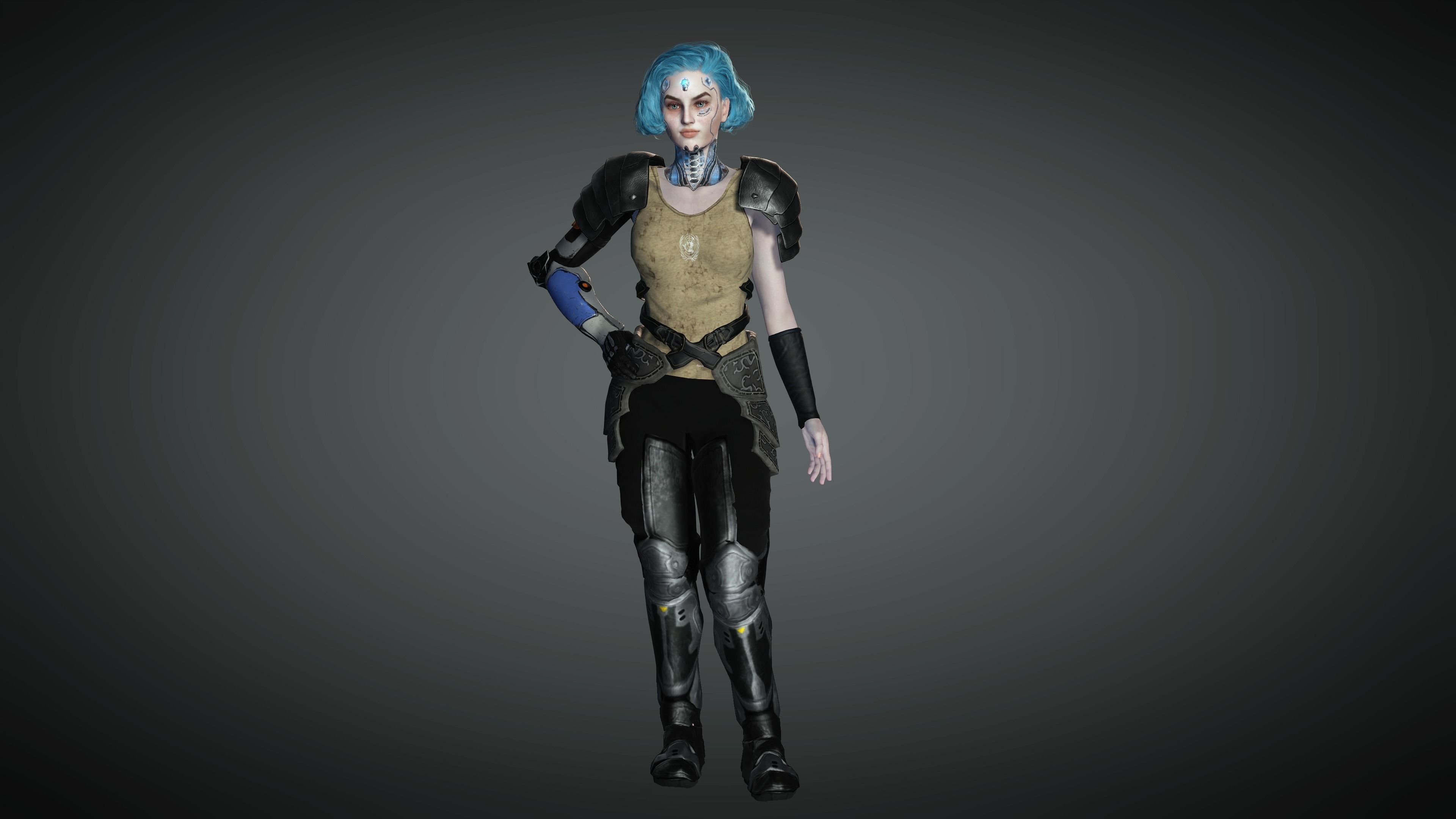 AAA Sci-Fi Female Character 01 Low-poly 3D model_13