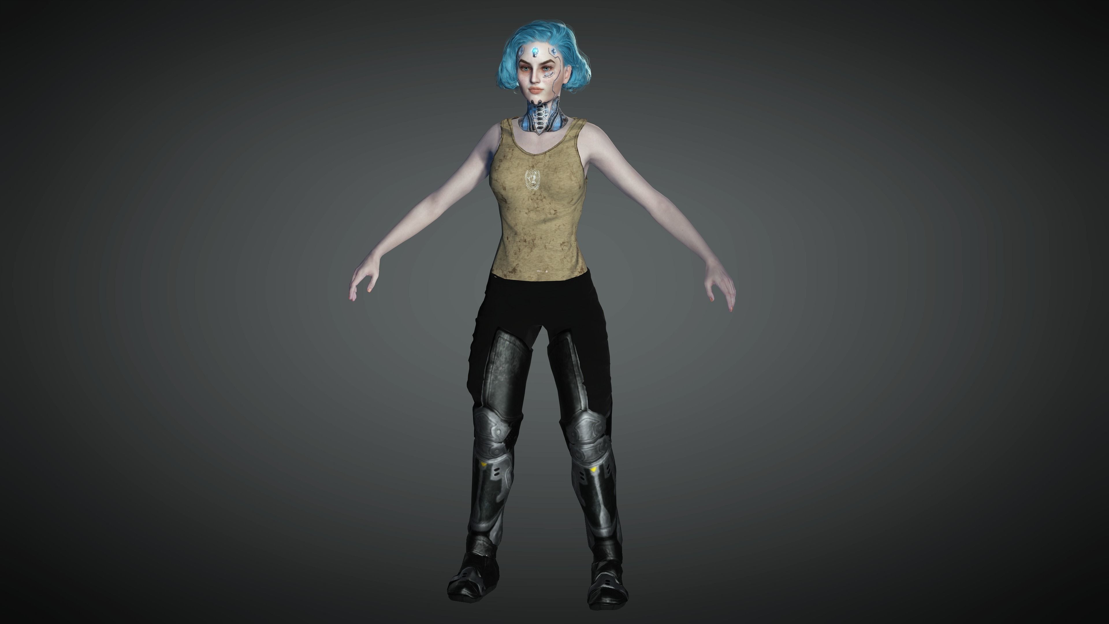 AAA Sci-Fi Female Character 01 Low-poly 3D model_7