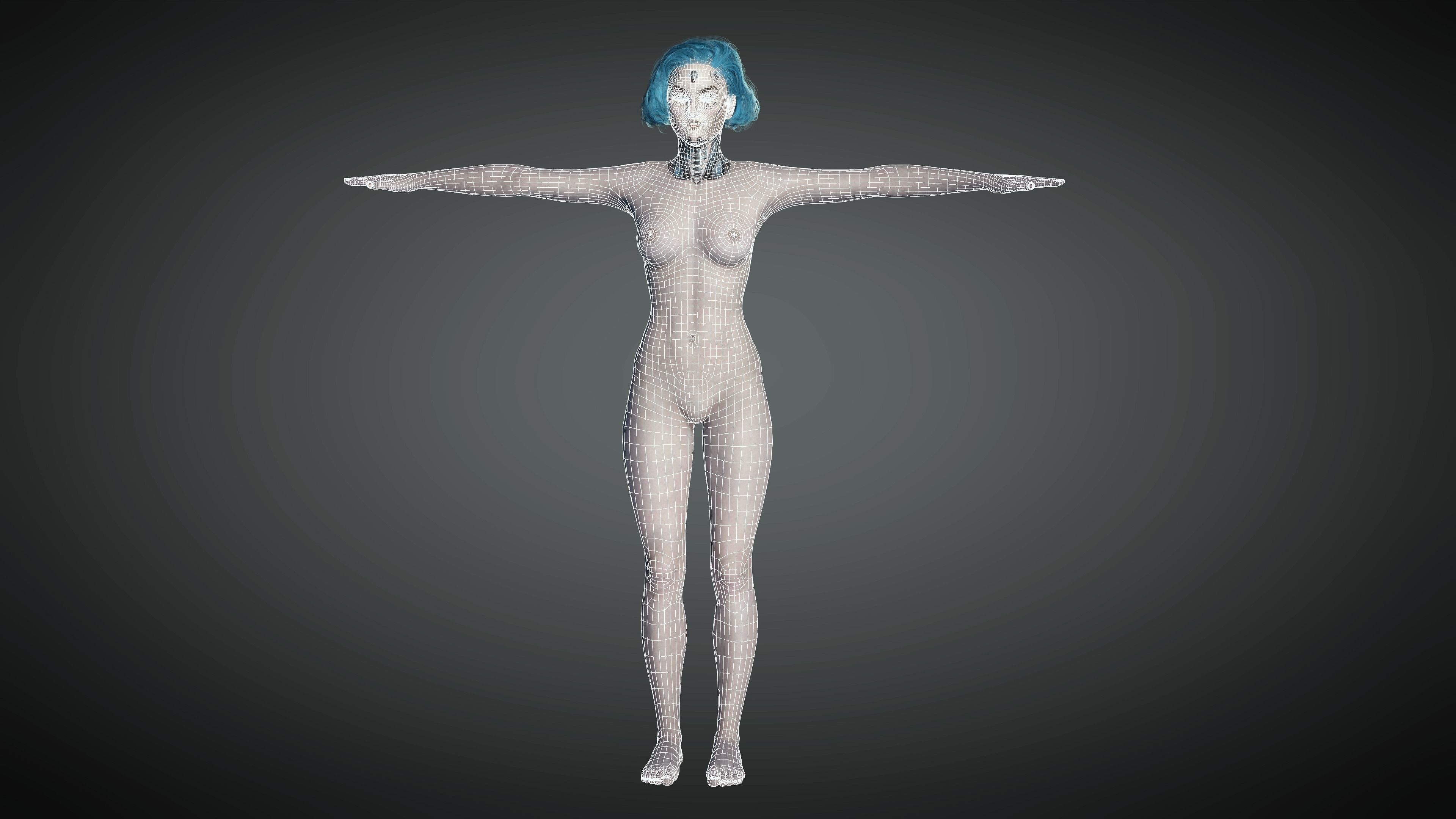 AAA Sci-Fi Female Character 01 Low-poly 3D model_22