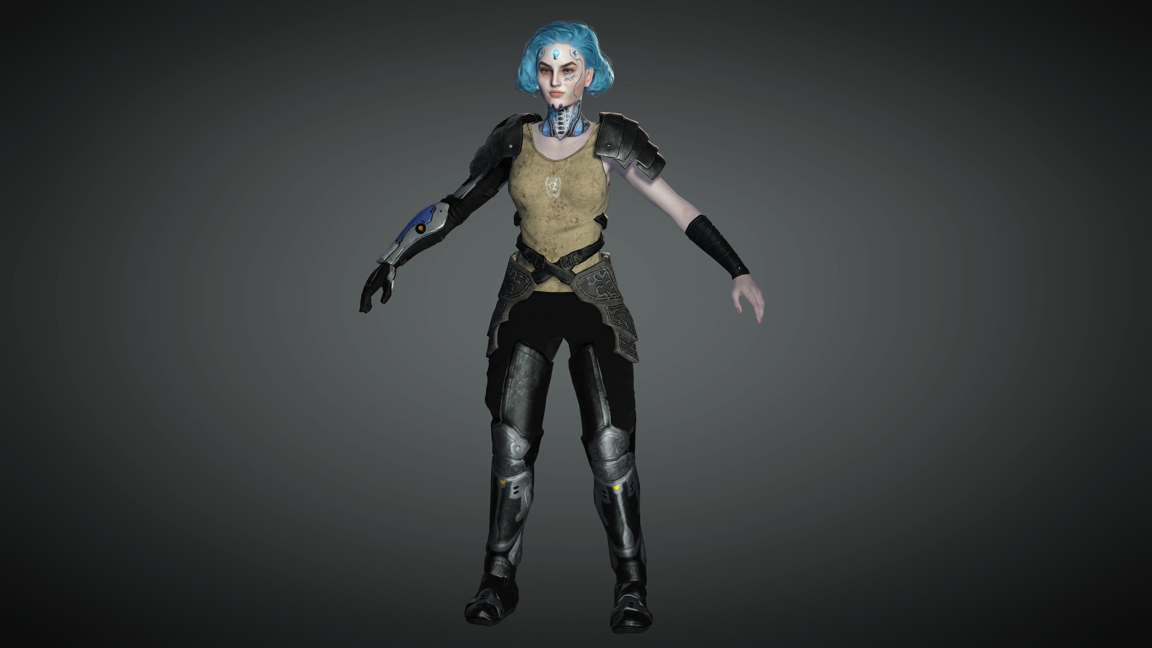 AAA Sci-Fi Female Character 01 Low-poly 3D model_3