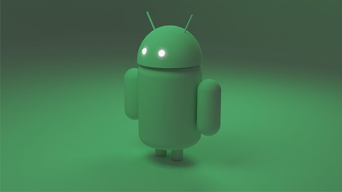 Android Logo green Robot Low-poly 3D model