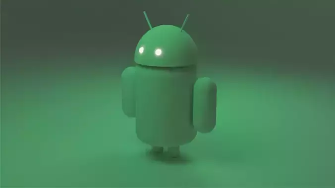 Android Logo green Robot Low-poly 3D model