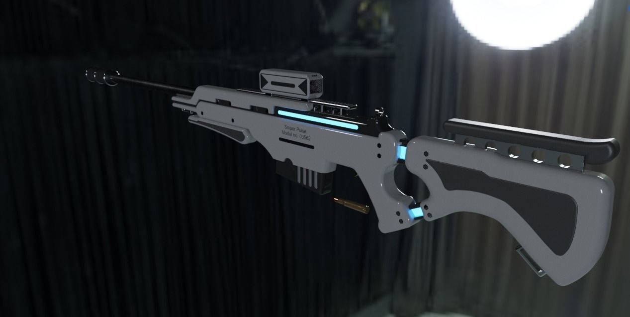 Scifi Sniper Pulse  Low-poly 3D model_7