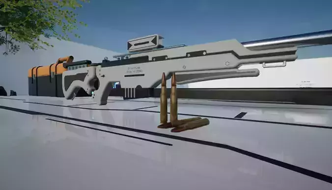 Scifi Sniper Pulse  Low-poly 3D model