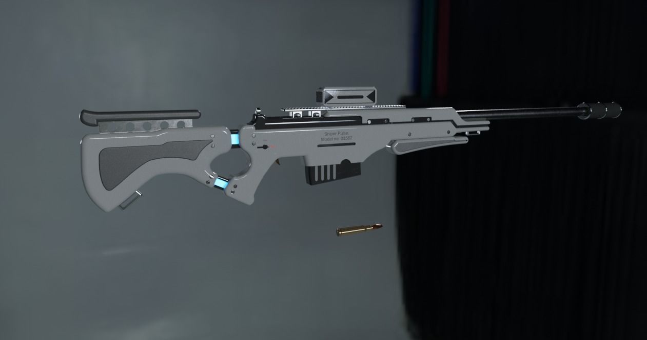 Scifi Sniper Pulse  Low-poly 3D model_8