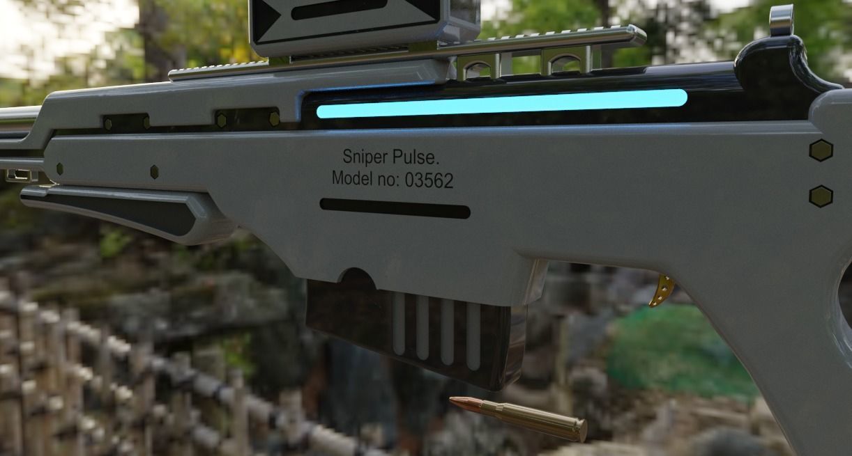 Scifi Sniper Pulse  Low-poly 3D model_5