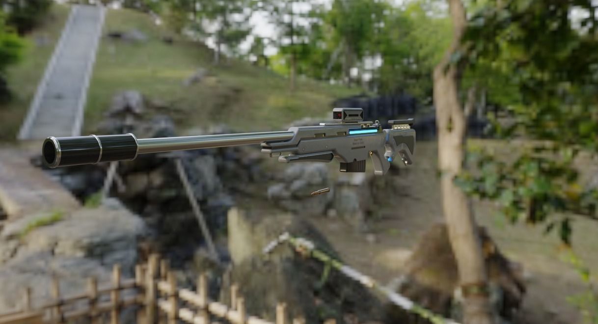 Scifi Sniper Pulse  Low-poly 3D model_4