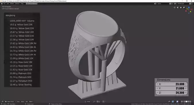 Our Lady of Grace Symbols Both Sides - print model