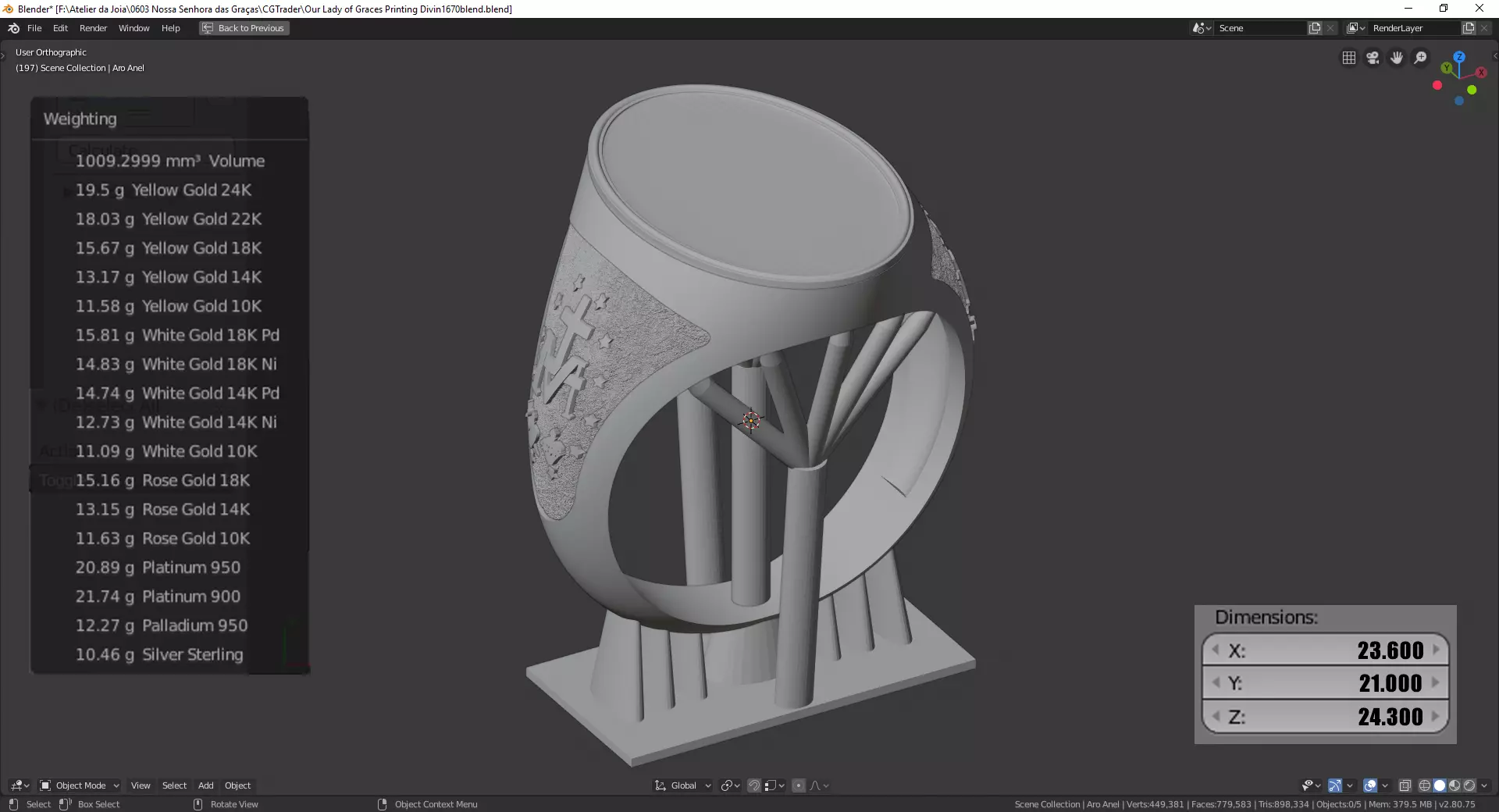 Our Lady of Grace Symbols Both Sides - print model 3D print model_0