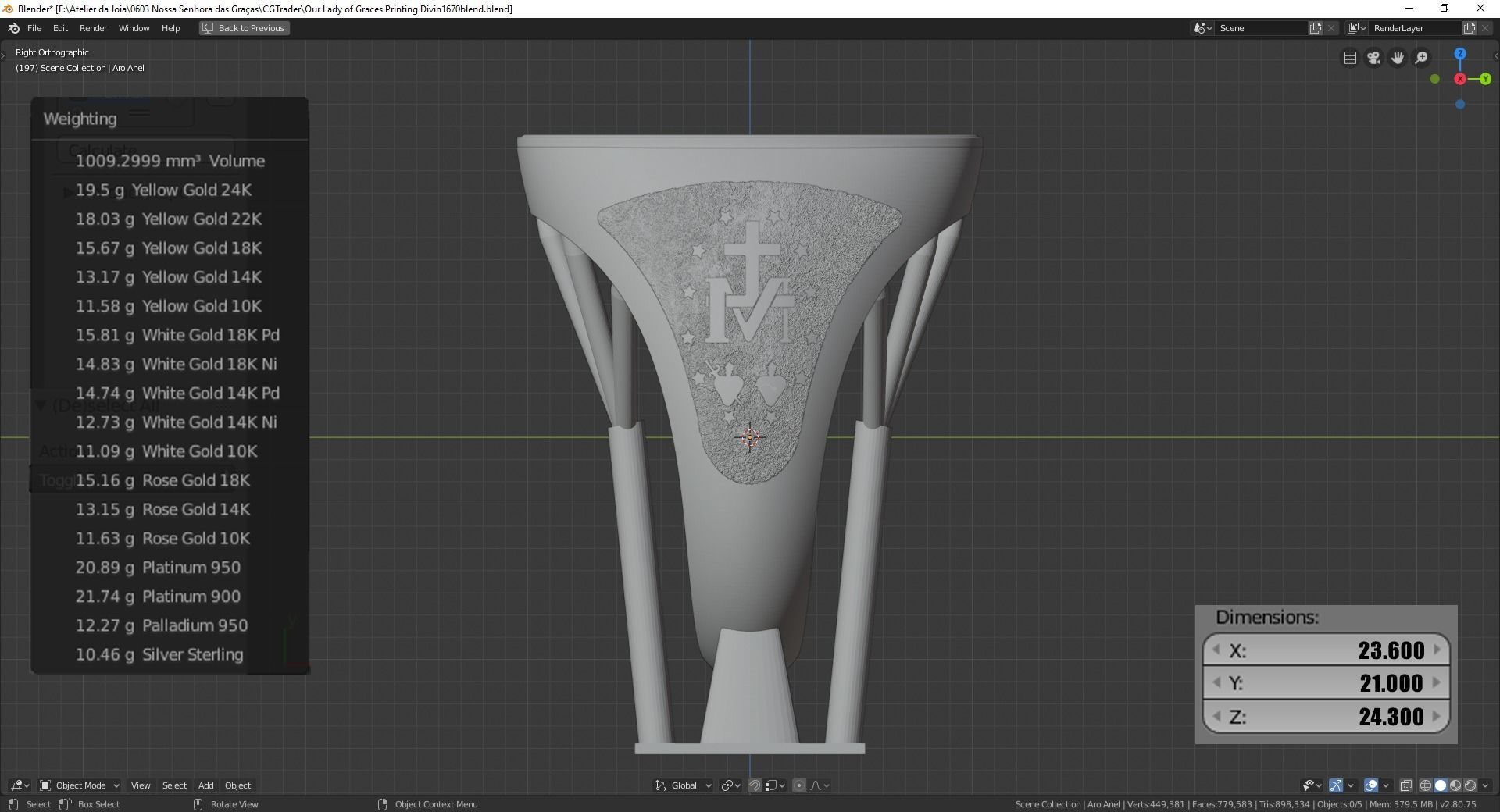 Our Lady of Grace Symbols Both Sides - print model 3D print model_3
