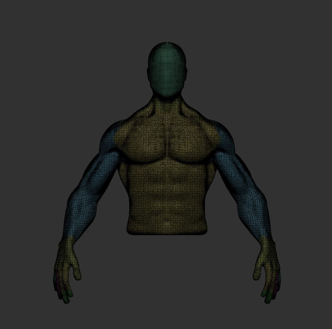 Muscular man body 3D model_3