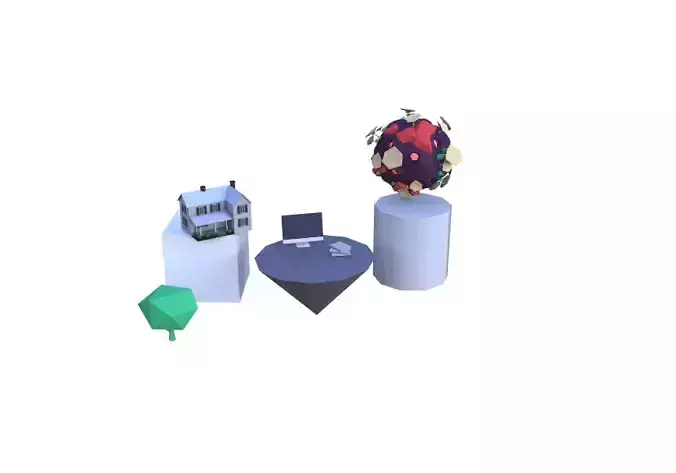 Design-home table with chairs and vase