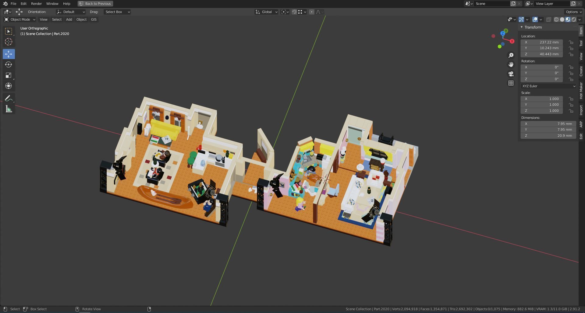 LEGO Creator Expert - Friends Apartment 2021 3D model_8