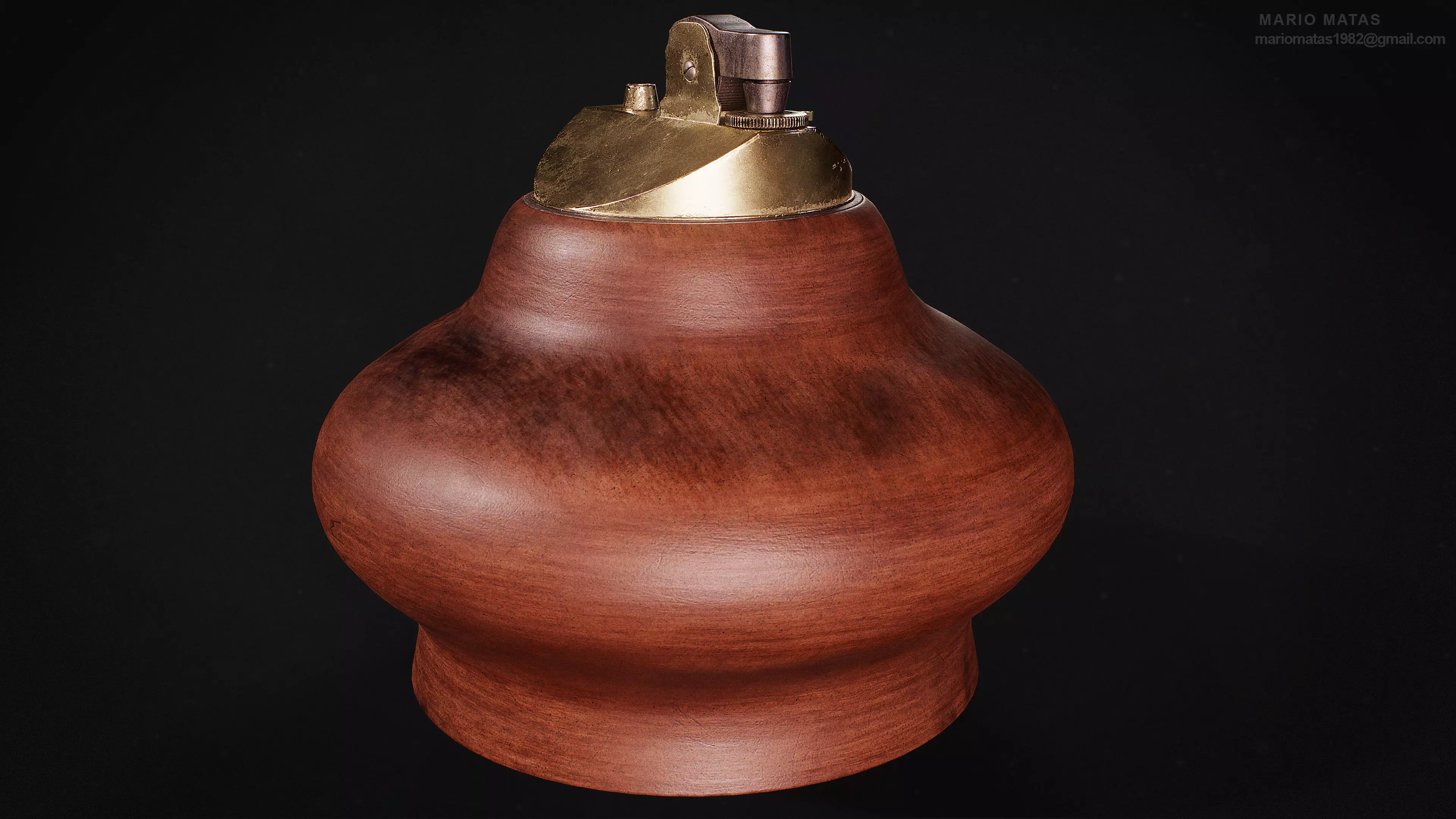 Vintage Lighter Low-poly 3D model_0