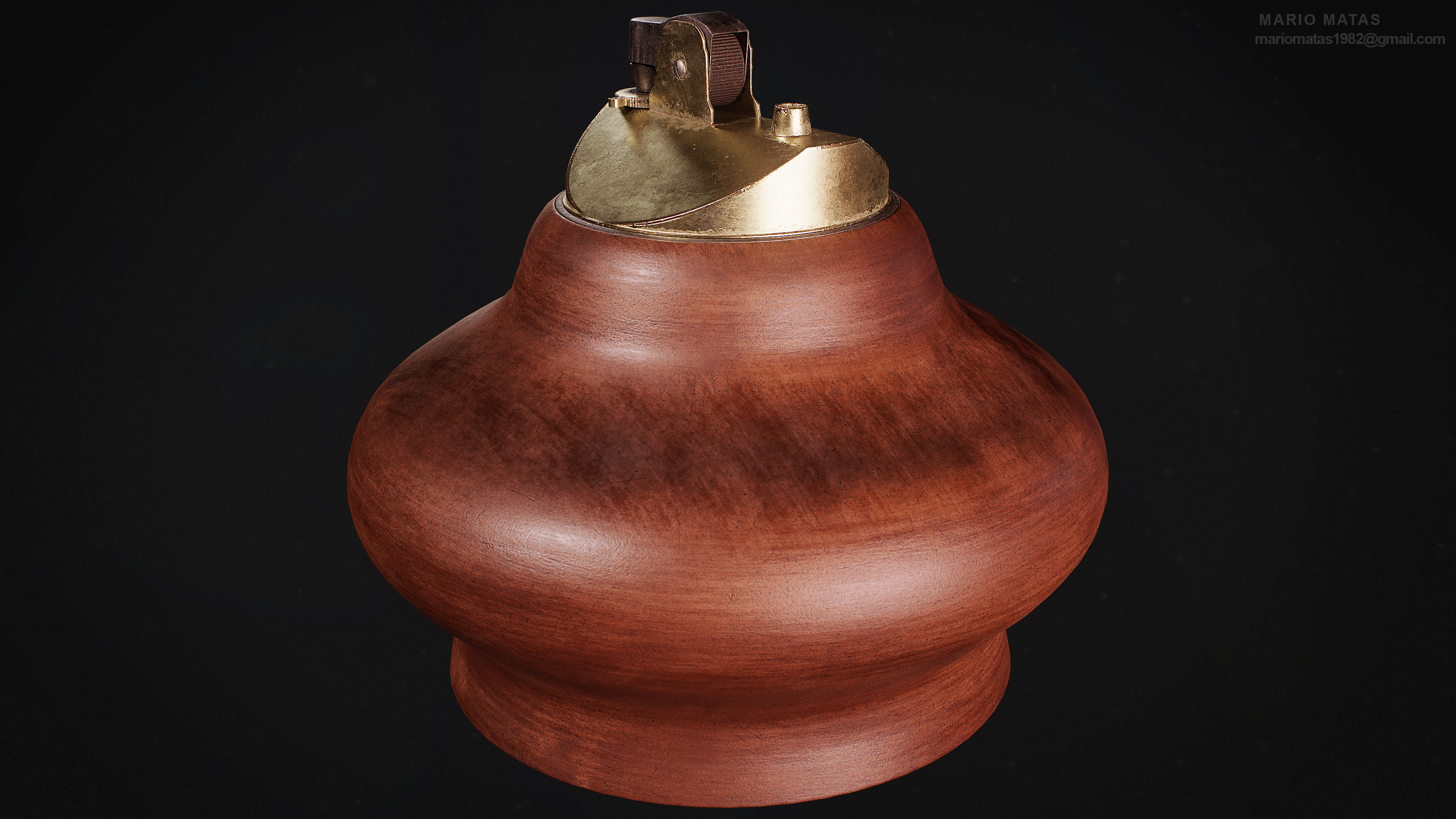 Vintage Lighter Low-poly 3D model_3