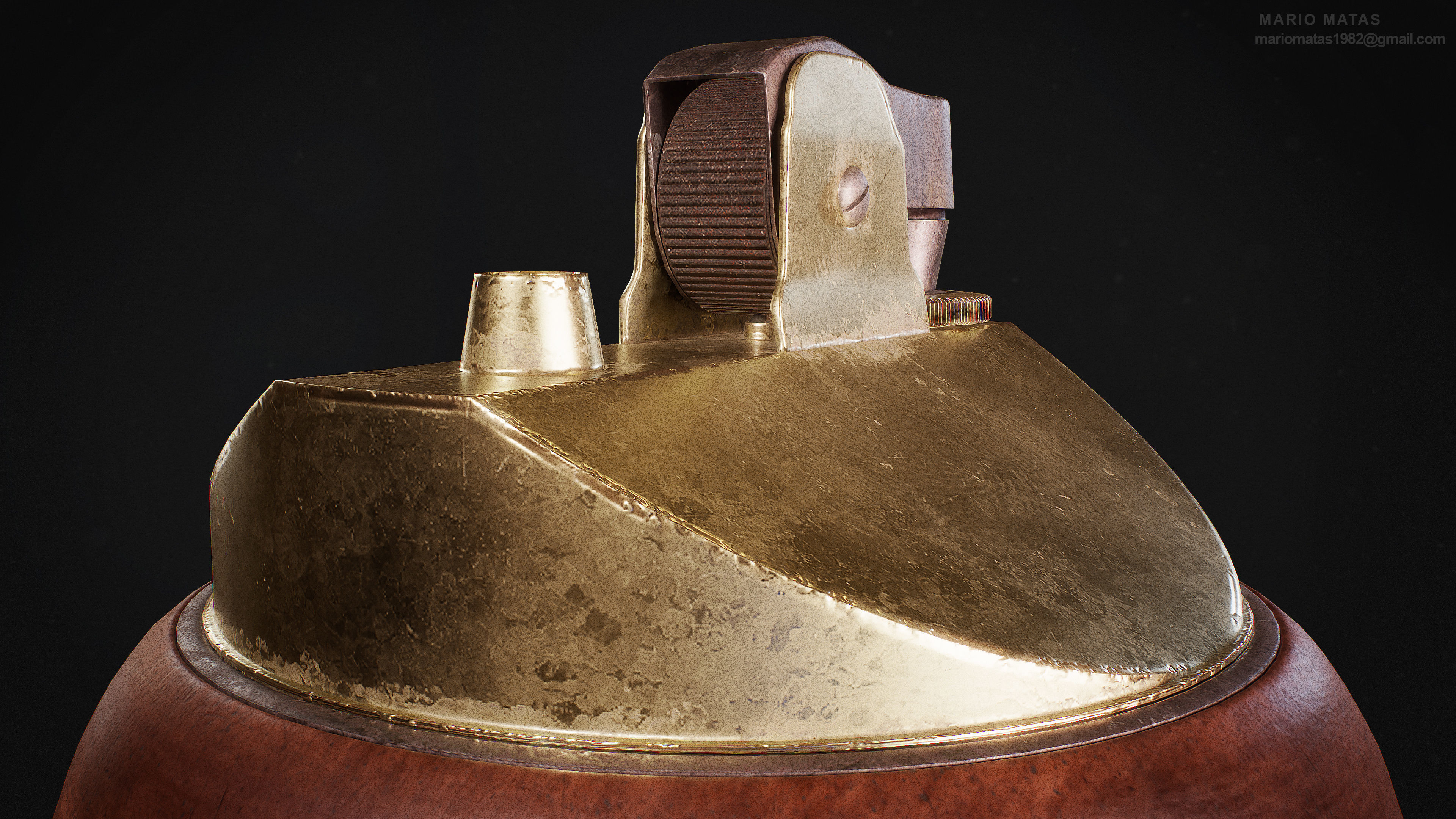 Vintage Lighter Low-poly 3D model_4