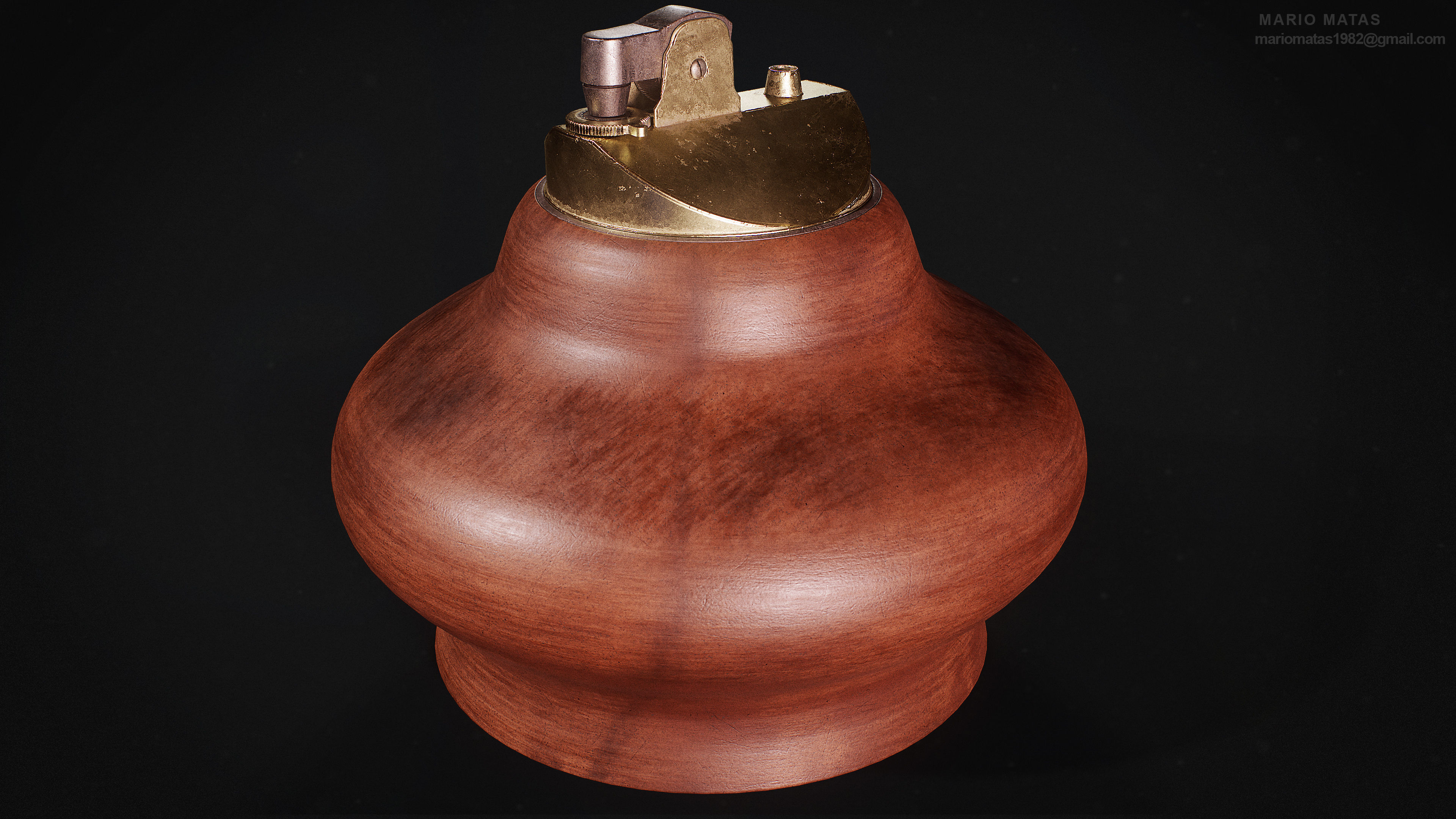 Vintage Lighter Low-poly 3D model_1