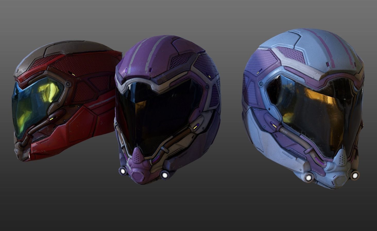 Futuristic Helmet Sci-fi for game  Low-poly 3D model_1