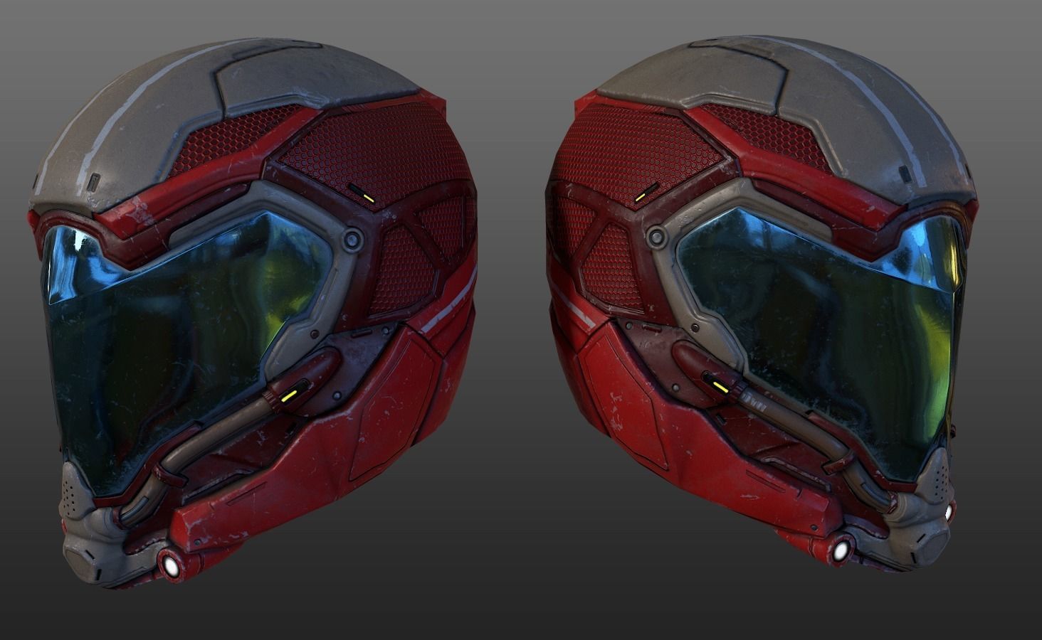 Futuristic Helmet Sci-fi for game  Low-poly 3D model_4