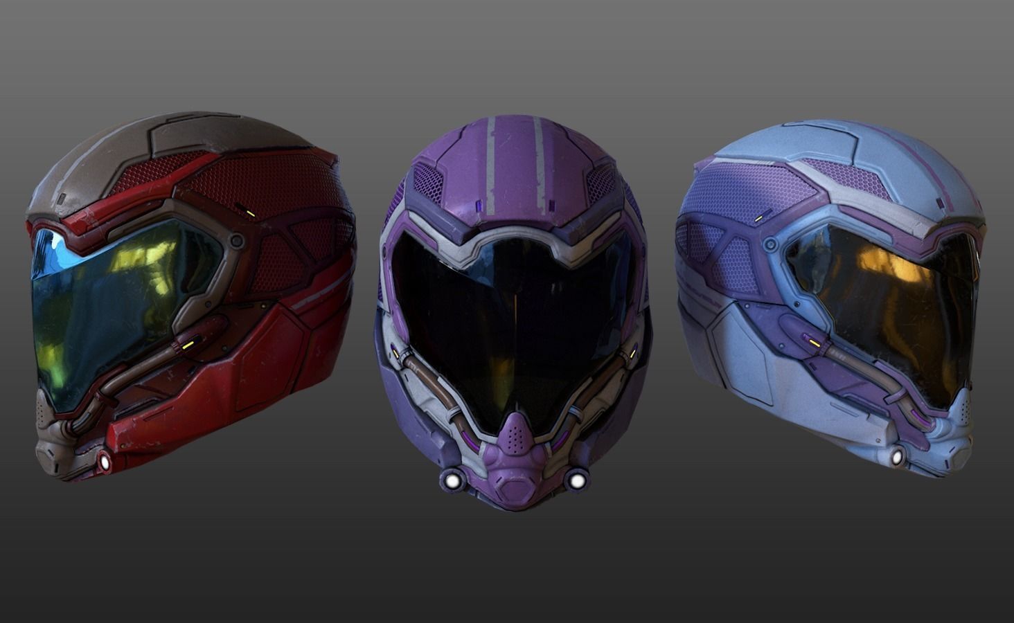 Futuristic Helmet Sci-fi for game  Low-poly 3D model_2