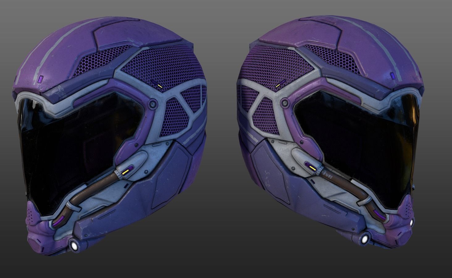 Futuristic Helmet Sci-fi for game  Low-poly 3D model_5