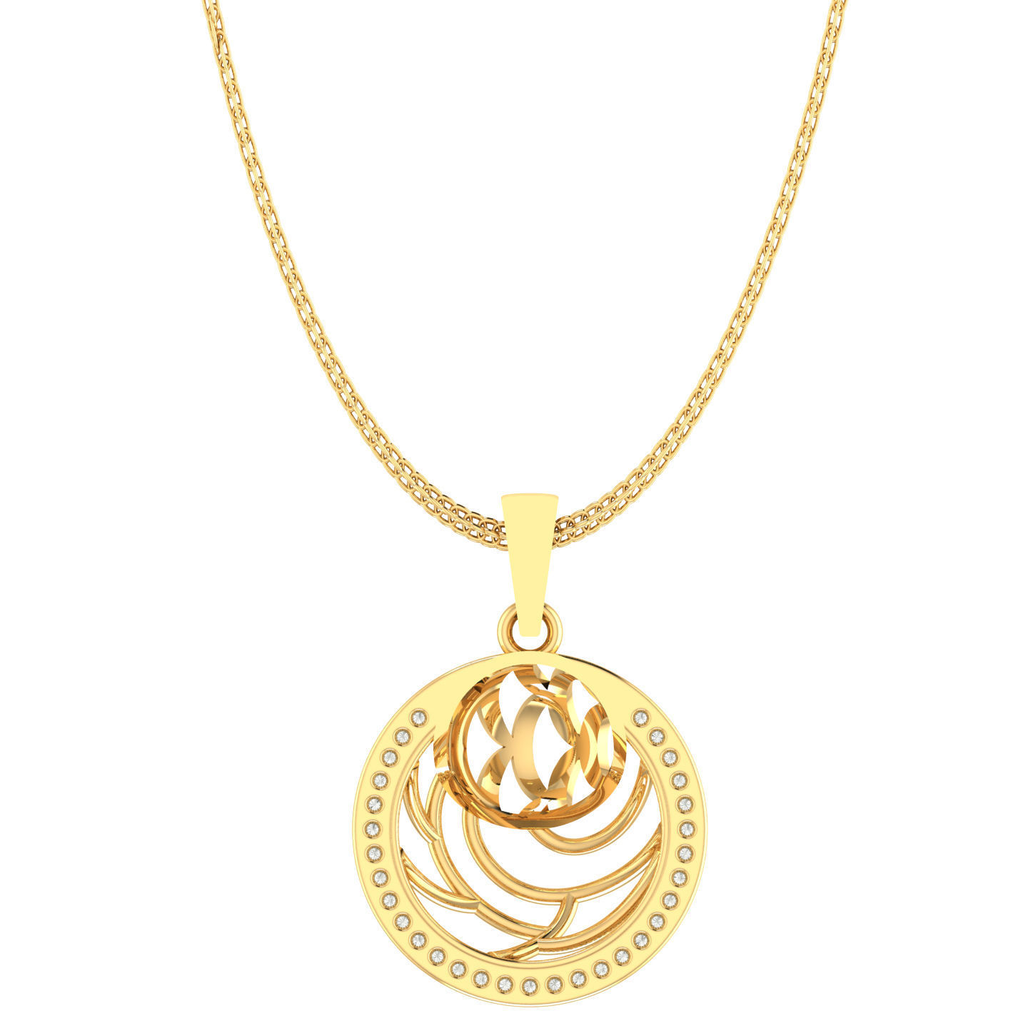 Light weight ring earrings pendant set 3dm stl 4 renders model  3D print model_1