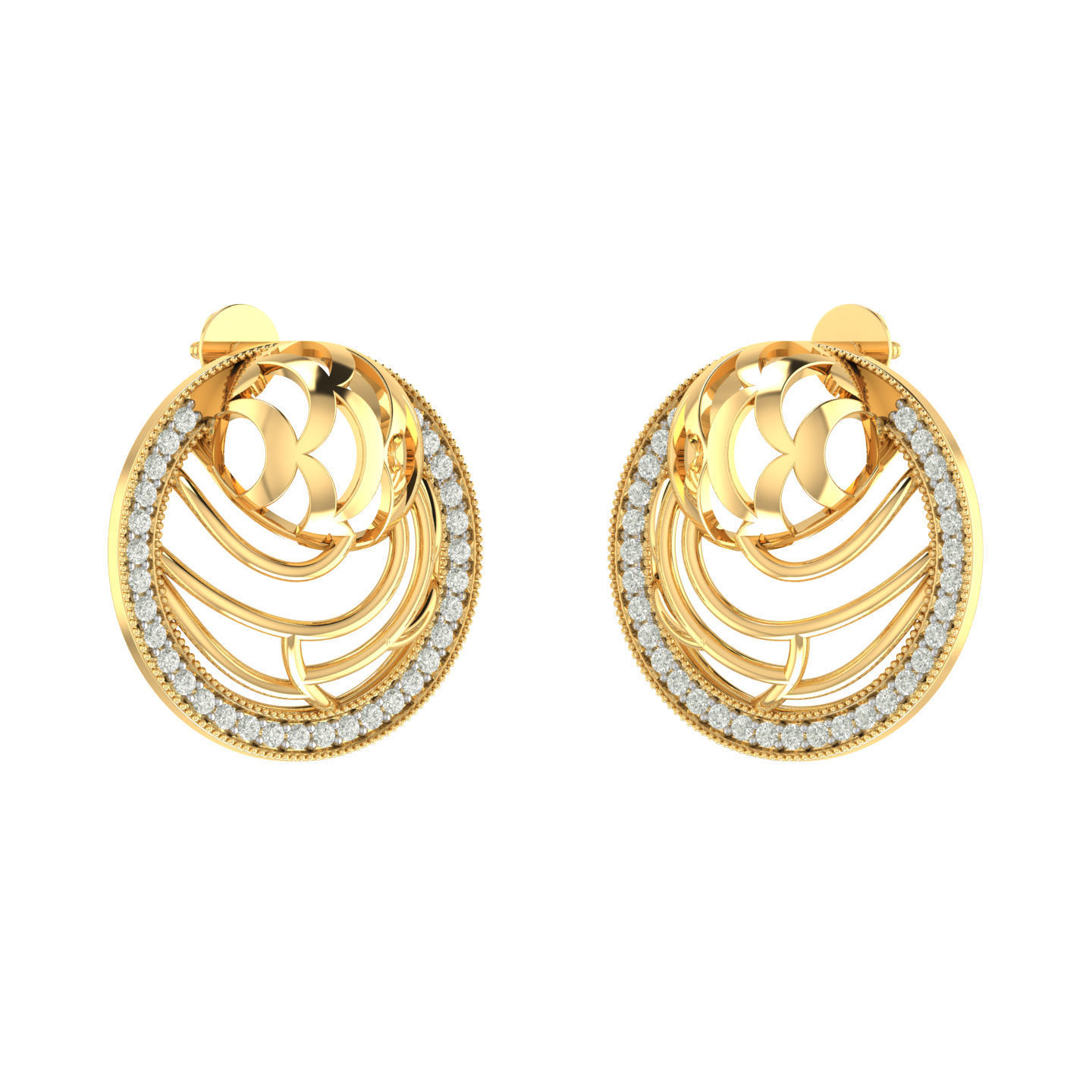 Light weight ring earrings pendant set 3dm stl 4 renders model  3D print model_9