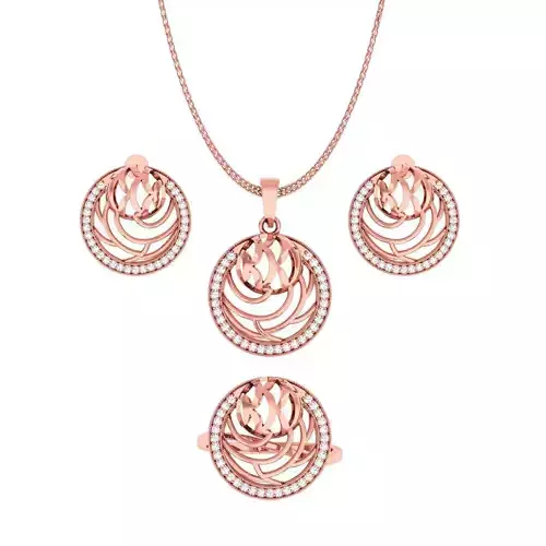 Light weight ring earrings pendant set 3dm stl 4 renders model 