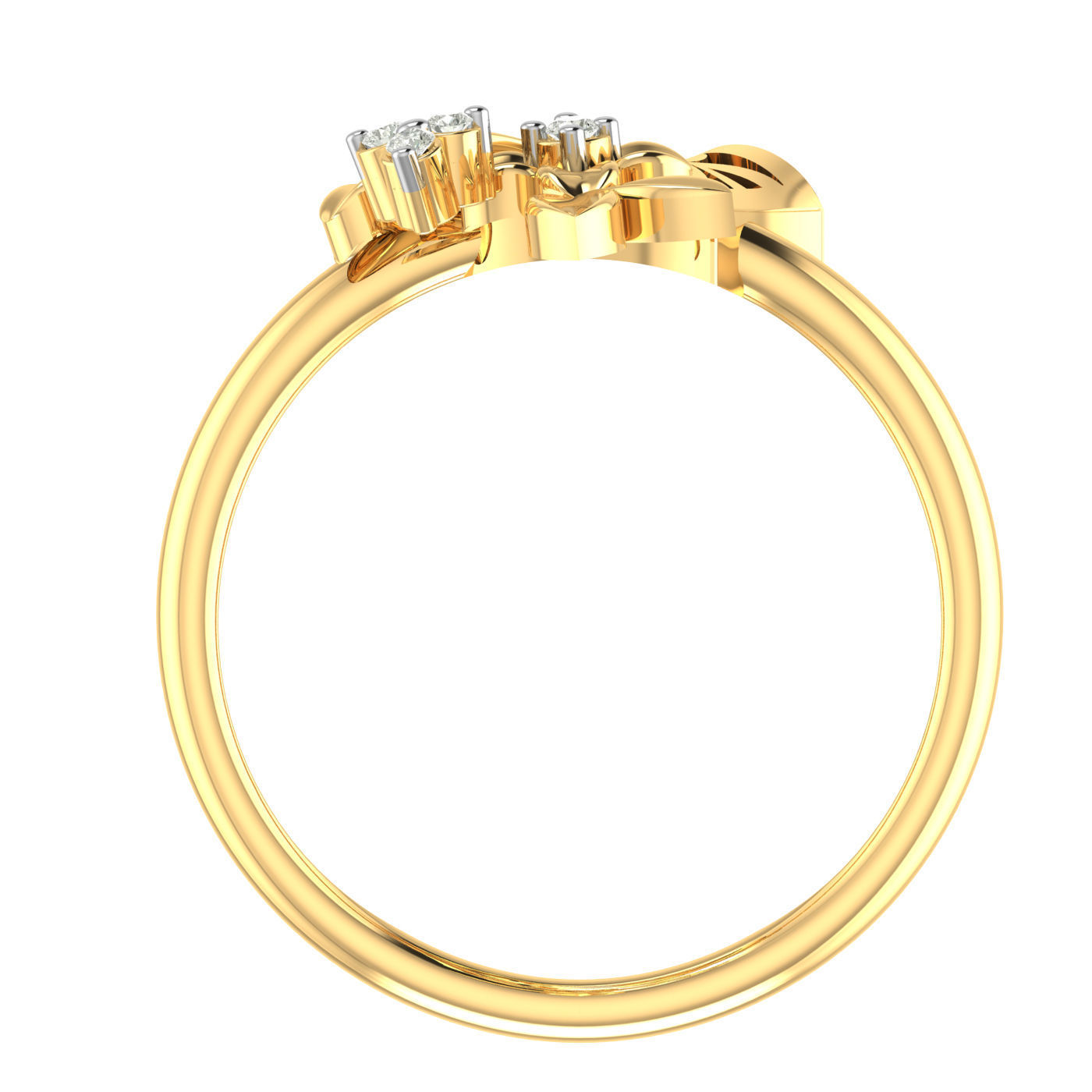 Light weight flower ring earrings pendant set 3dm stl 4 renders 3D print model_3