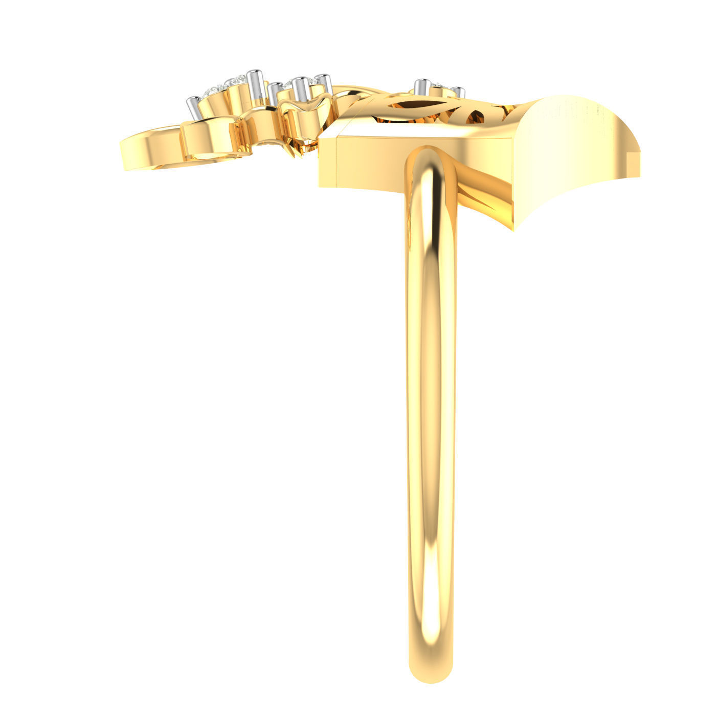 Light weight flower ring earrings pendant set 3dm stl 4 renders 3D print model_11