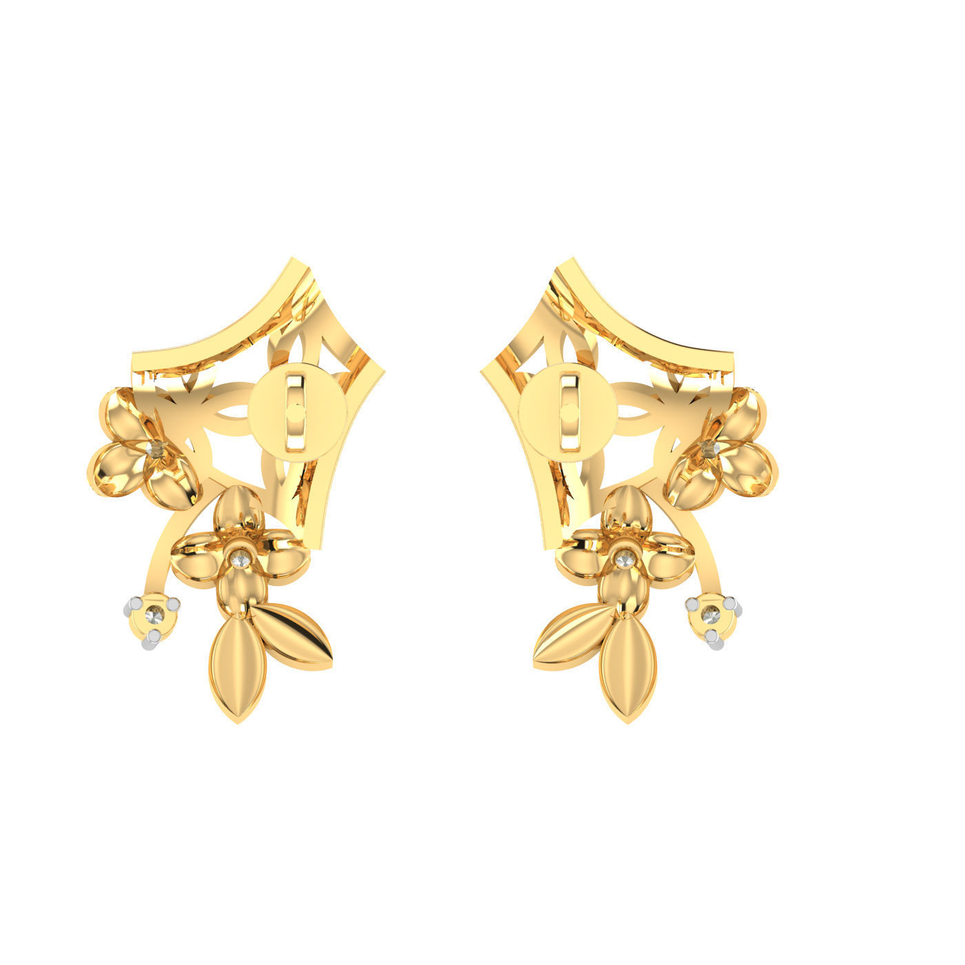 Light weight flower ring earrings pendant set 3dm stl 4 renders 3D print model_2