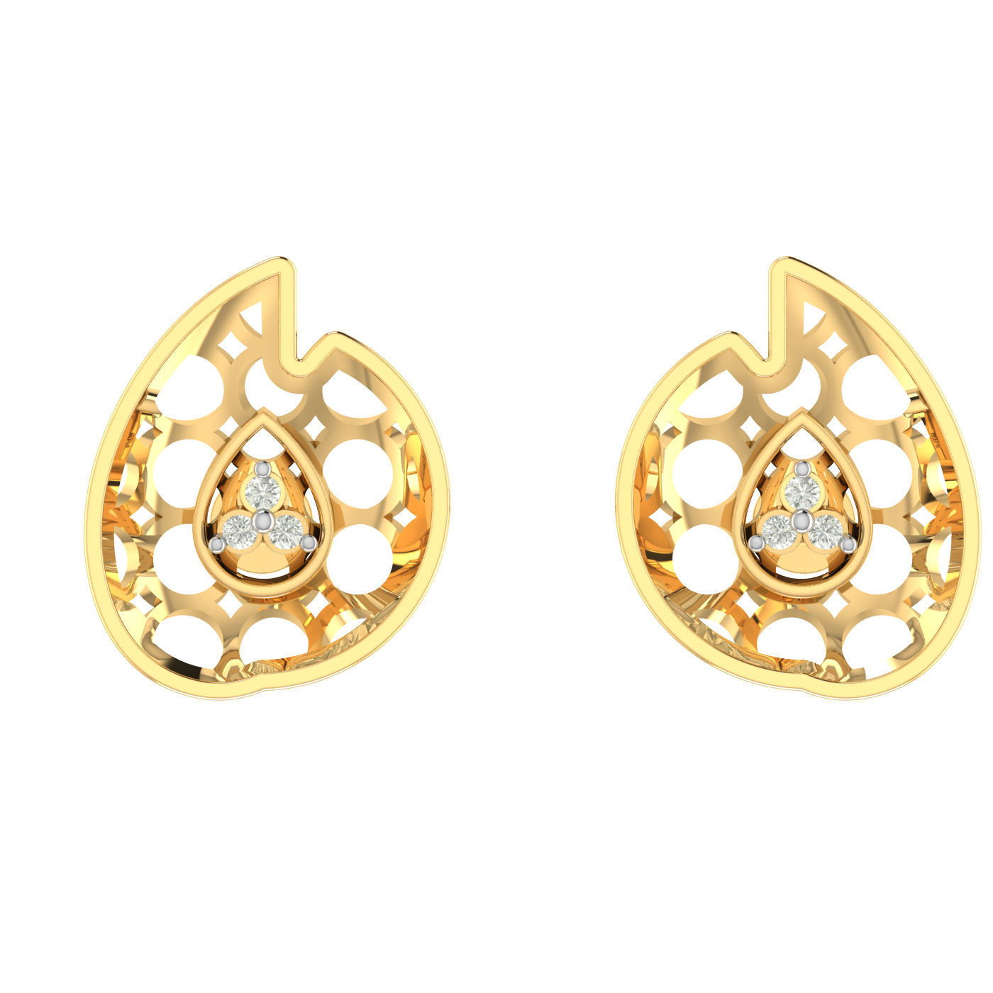 Light weight ring earrings pendant set 3dm stl 4 renders model 3D print model_15