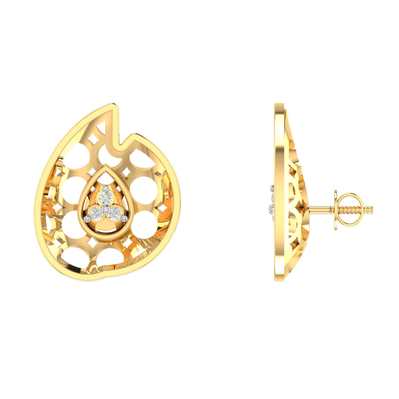 Light weight ring earrings pendant set 3dm stl 4 renders model 3D print model_12