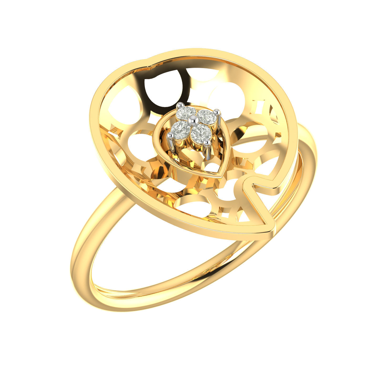 Light weight ring earrings pendant set 3dm stl 4 renders model 3D print model_8