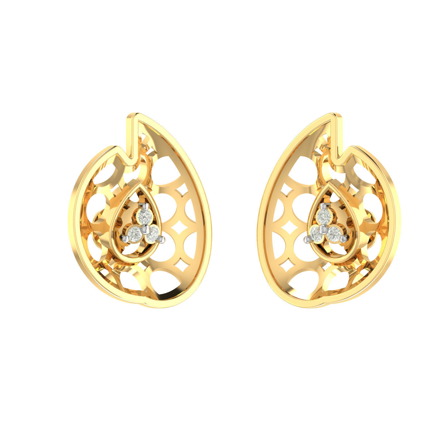 Light weight ring earrings pendant set 3dm stl 4 renders model 3D print model_9