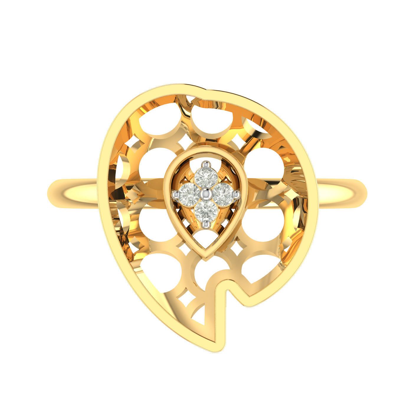 Light weight ring earrings pendant set 3dm stl 4 renders model 3D print model_14