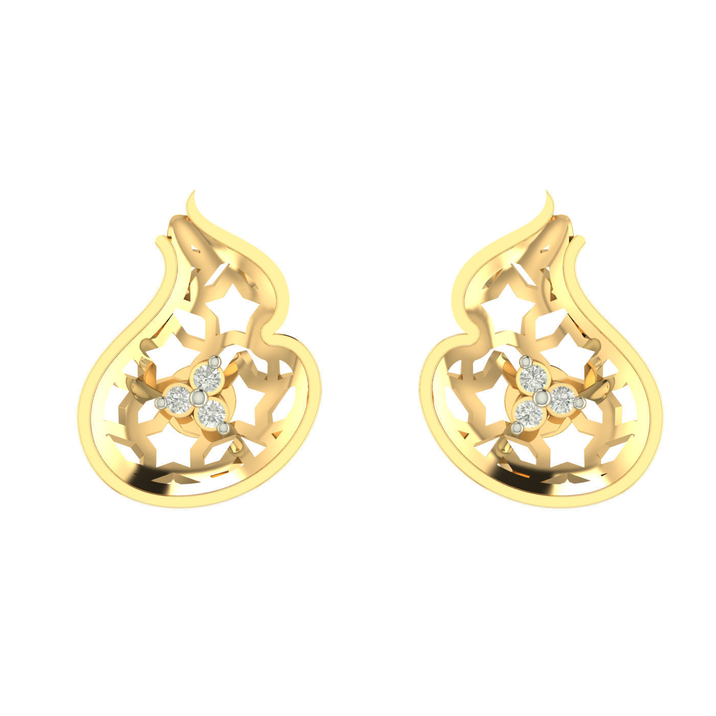 Light weight flower ring earrings pendant set 3dm stl 4 renders  3D print model_15