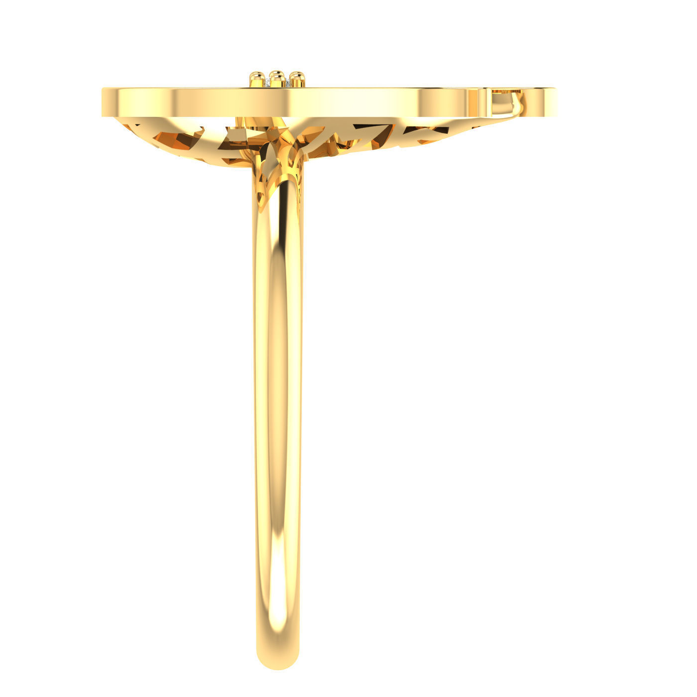 Light weight flower ring earrings pendant set 3dm stl 4 renders  3D print model_11