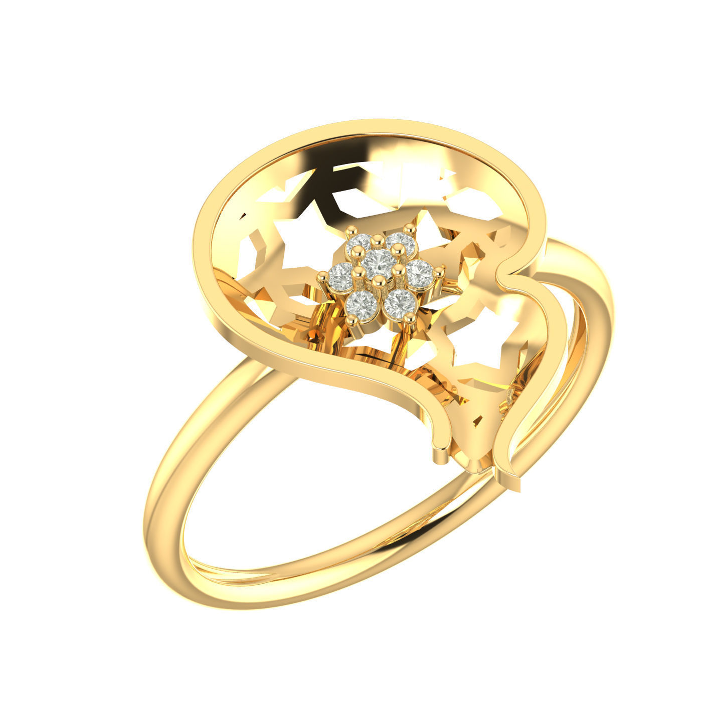 Light weight flower ring earrings pendant set 3dm stl 4 renders  3D print model_8