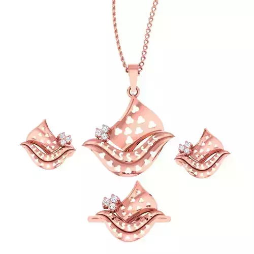Light weight ring earrings pendant set 3dm stl 4 renders model  3D print model
