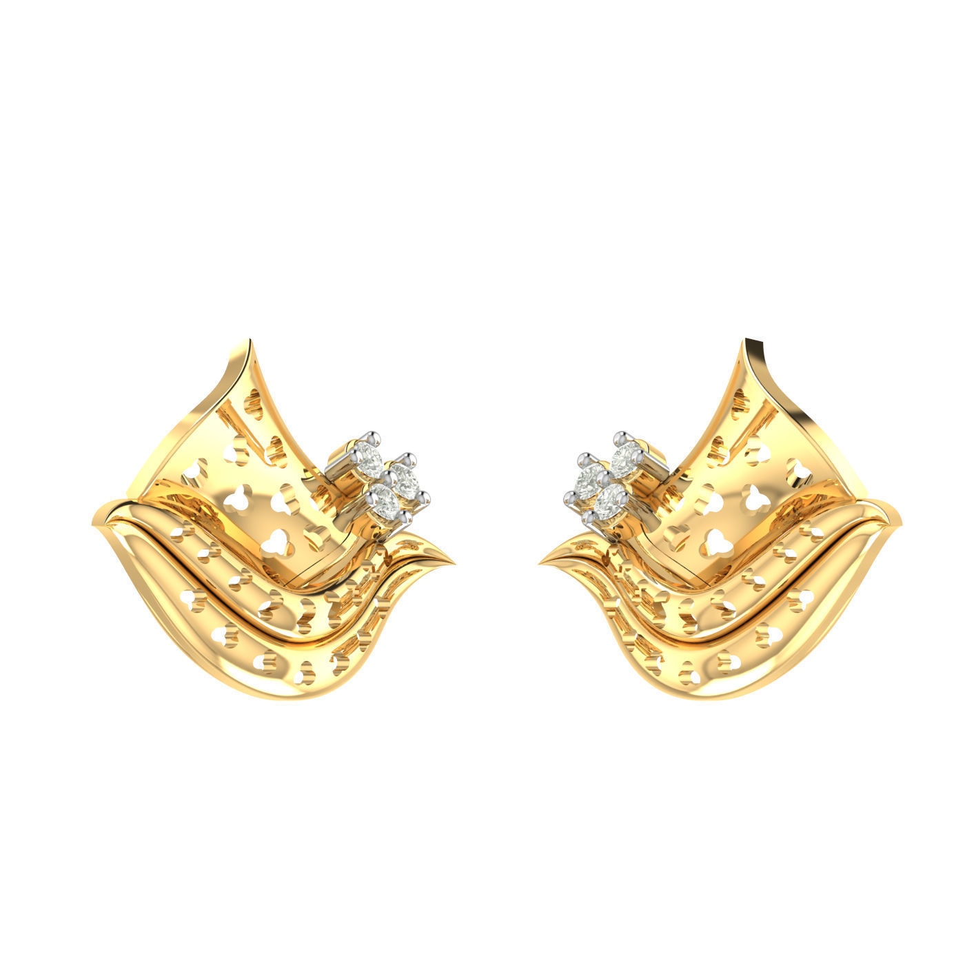 Light weight ring earrings pendant set 3dm stl 4 renders model  3D print model_15