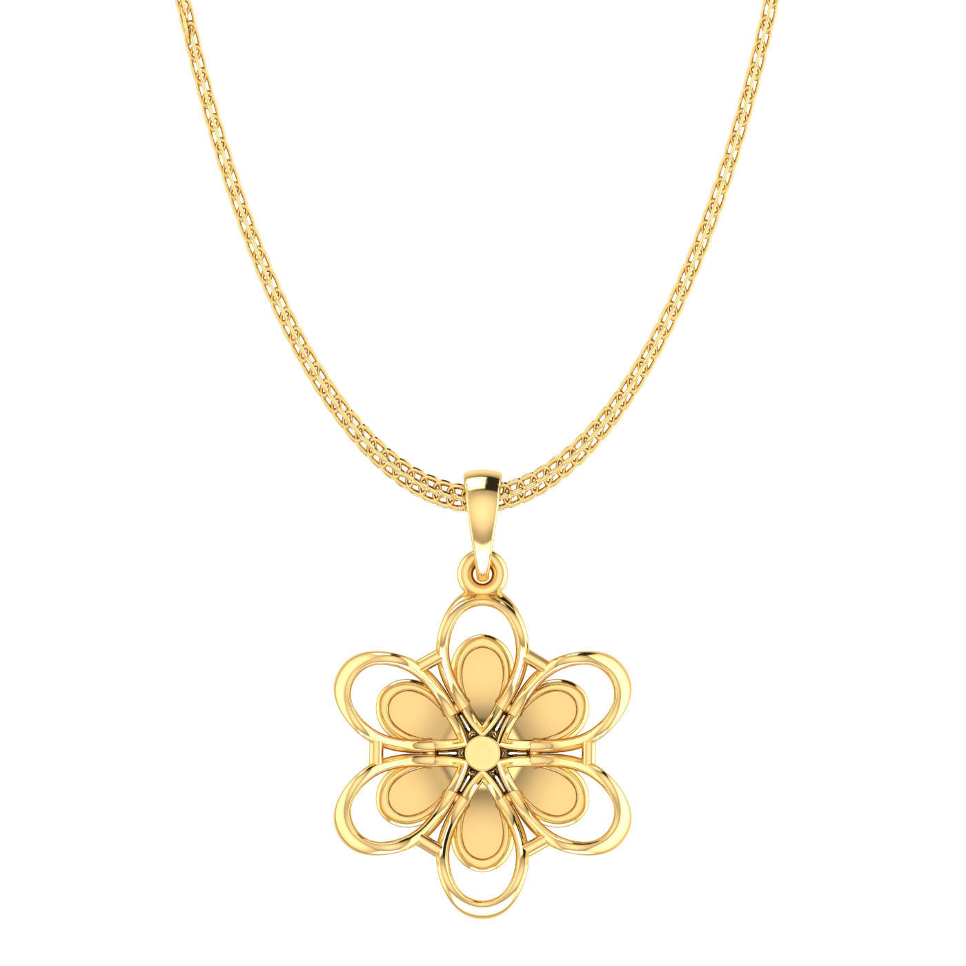 Light weight flower ring earrings pendant set 3dm stl 4 renders 3D print model_1