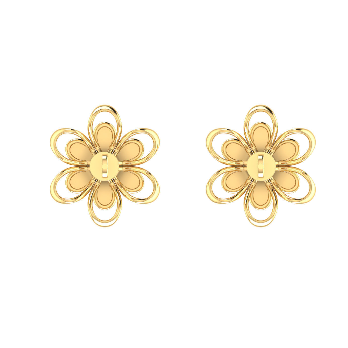 Light weight flower ring earrings pendant set 3dm stl 4 renders 3D print model_2